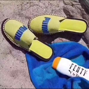 Puma X Fenty Women ESPADRILLE RIHANNA SLIPPERS SLIDES YEL/BLU/BL Women’s 6.5
